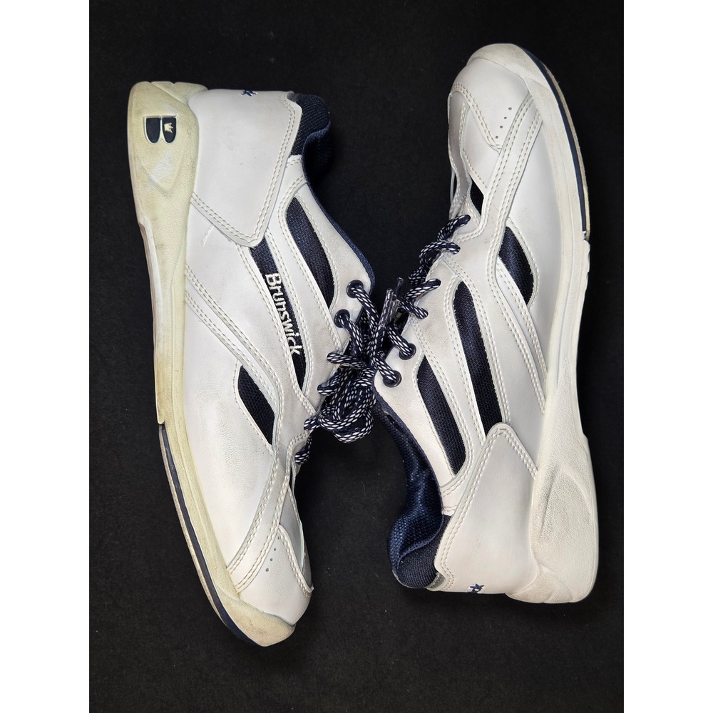 Brunswick‎ Stroker Mens Bowling Shoes White Navy Blue K262-8 Size 8M